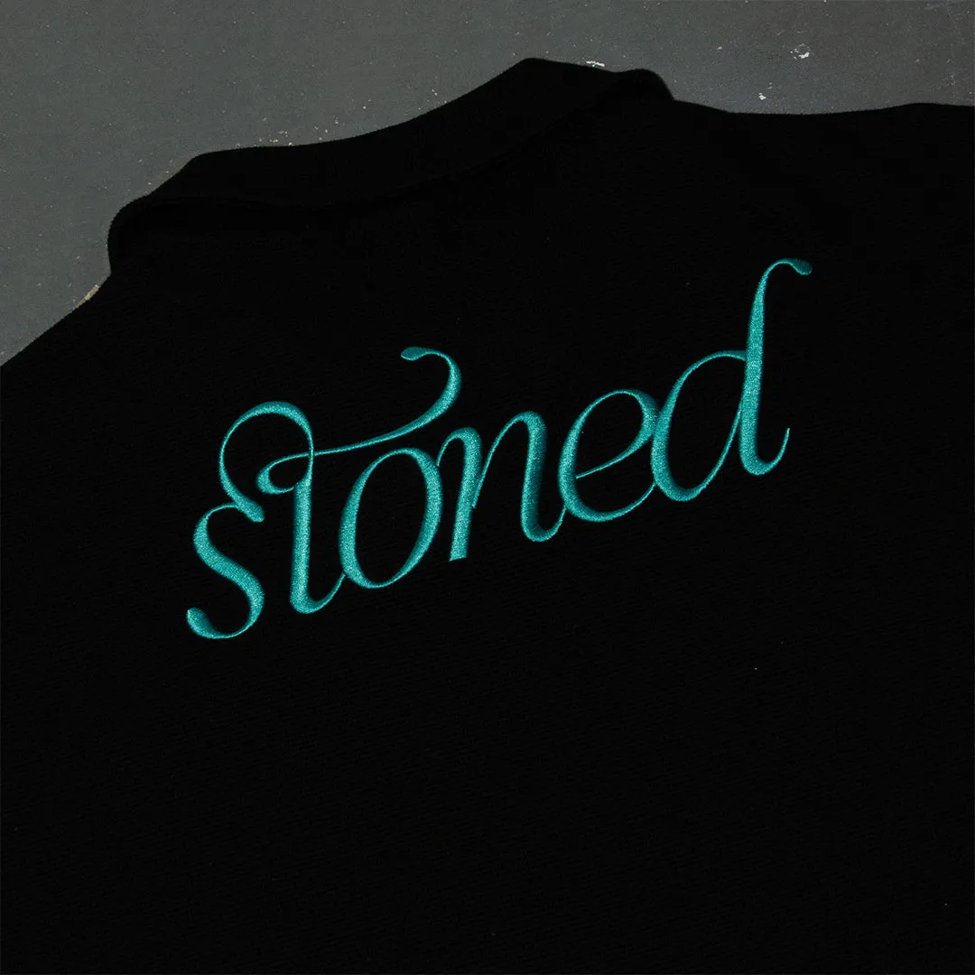 Stoned Blessed : Waffle Open Collar Tee Black sold by Stone & Co. product image thumbnail 3