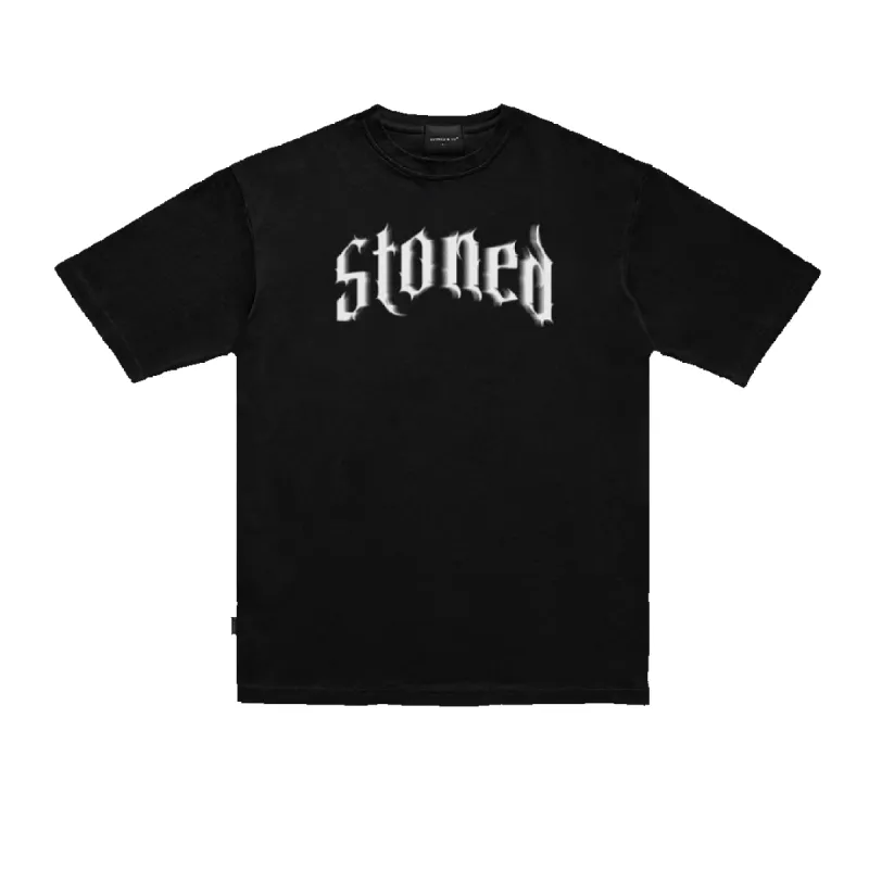 Stoned Blessed : Reflective Logo Tee Black sold by Stone & Co.
