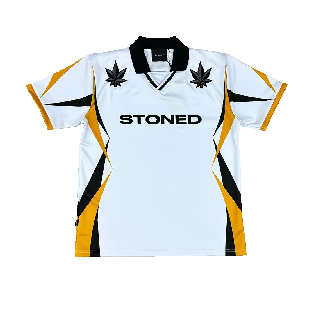 Stoned Classic : Retro UIP Jersey White Yellow sold by Stone & Co.
