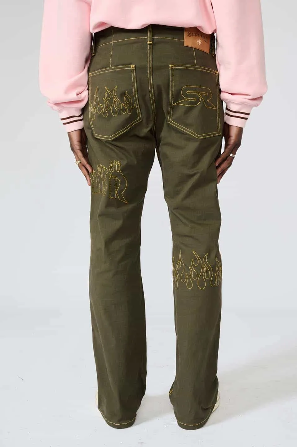 Supplier : Stitch Flare Pants Khaki sold by Stone & Co. product image thumbnail 5