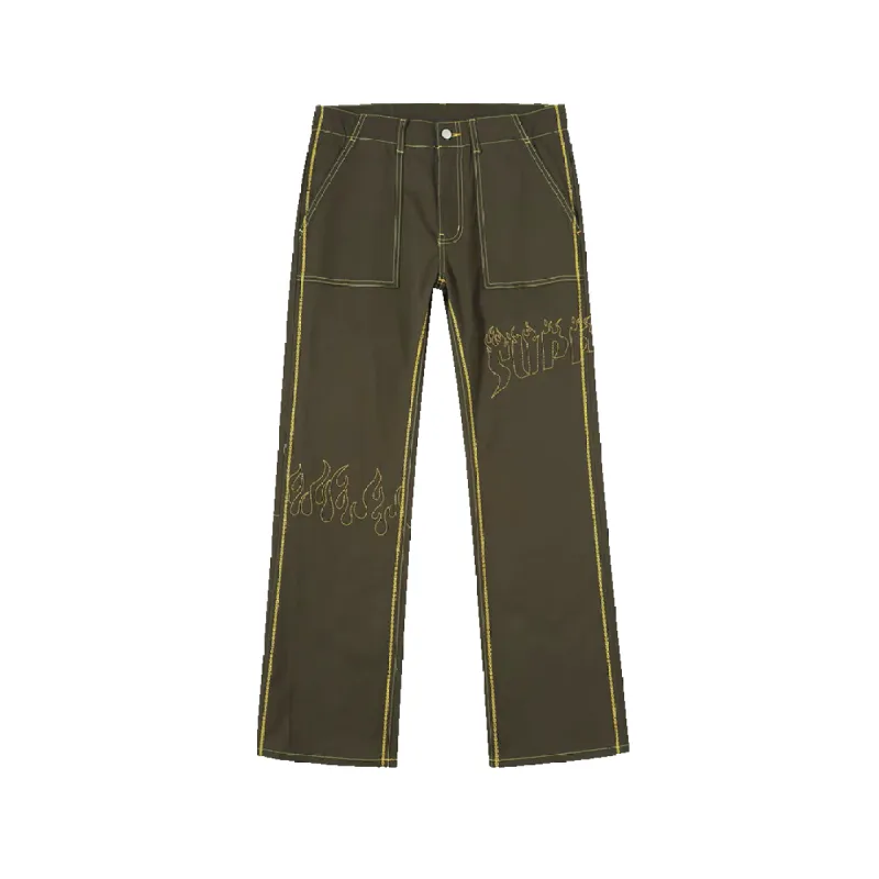 Supplier : Stitch Flare Pants Khaki sold by Stone & Co.