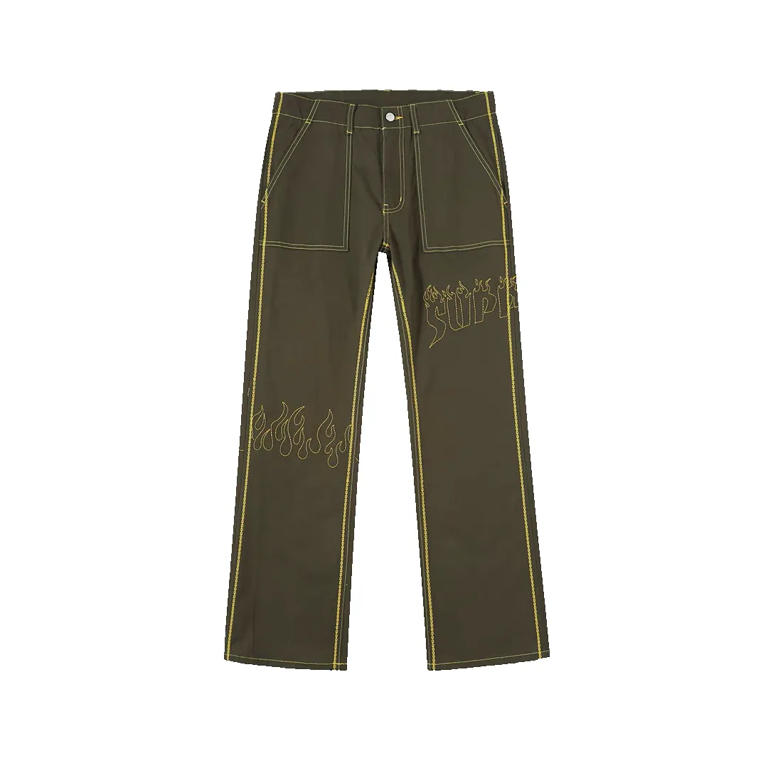Supplier : Stitch Flare Pants Khaki sold by Stone & Co.