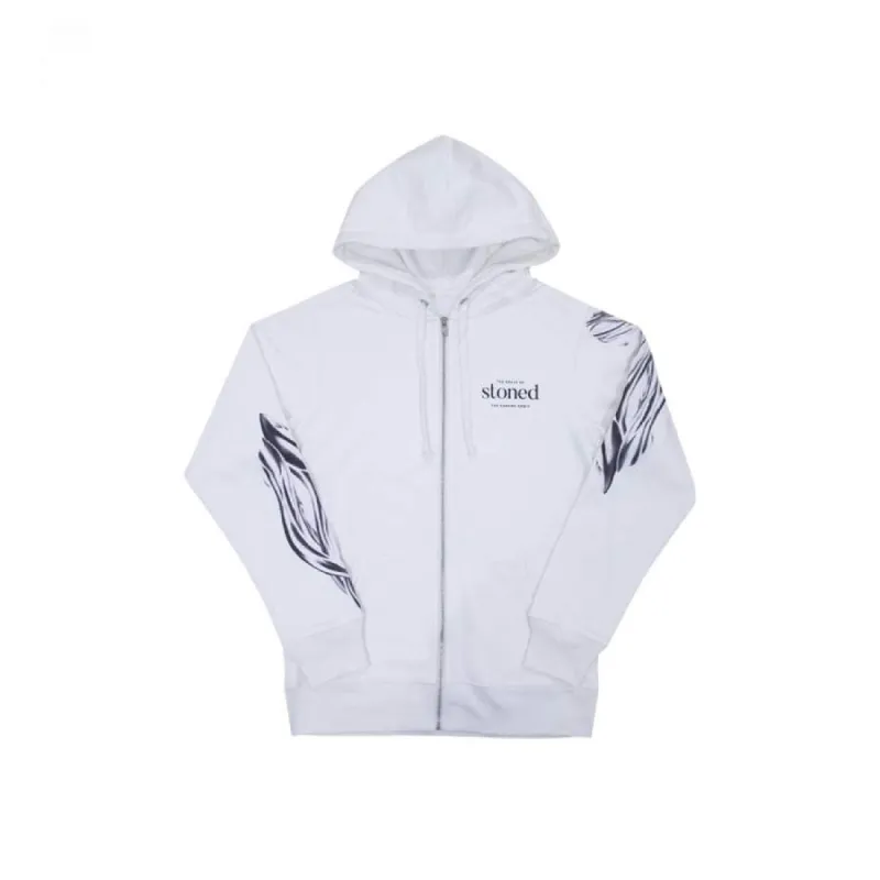 CHROME FIRE ZIP-UP HOODIE WHITE sold by Stone & Co.