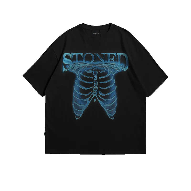 LOVESTONED Series : Ribcage Tee Black sold by Stone & Co.