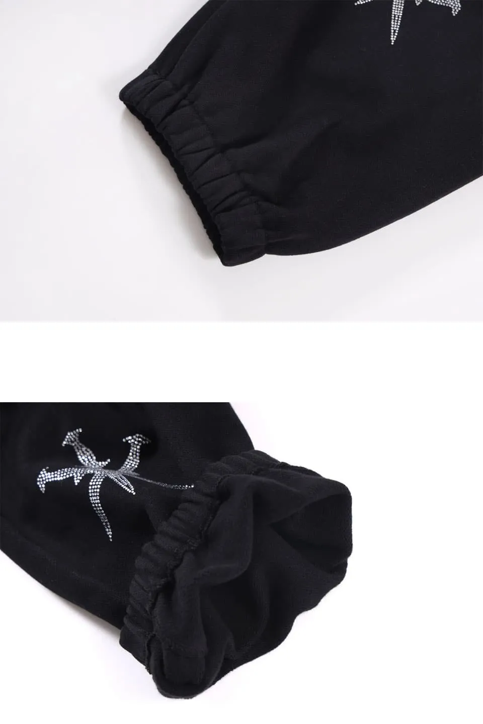 Unknown : Black Dagger Rhinestoned Joggers sold by Stone & Co. product image thumbnail 5