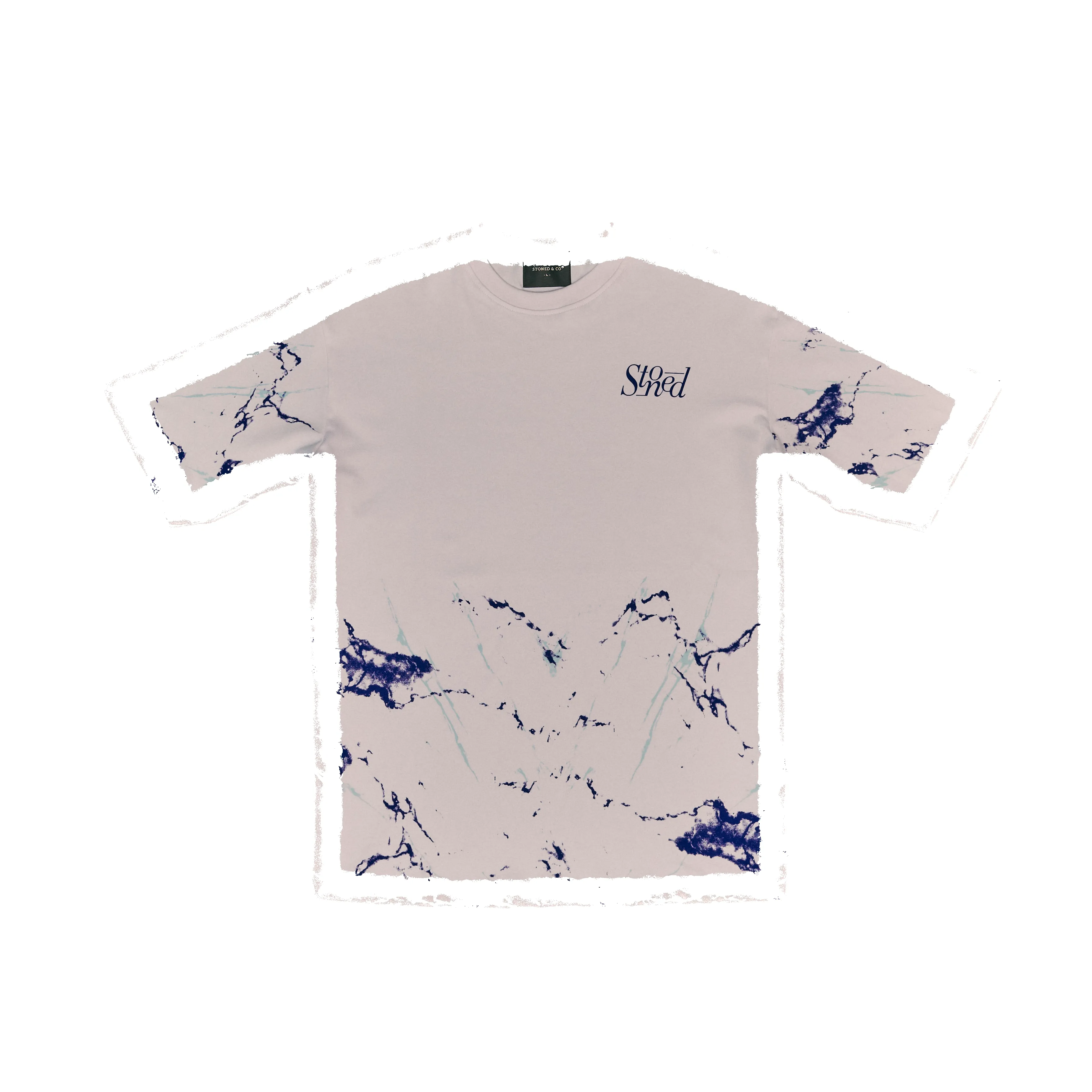 Stoned Blessed : Marble Tee White sold by Stone & Co.