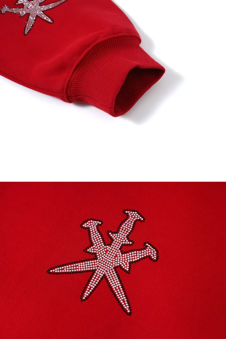 Unknown : Black Outline Dagger Rhinestone Red Hoodies sold by Stone & Co. product image thumbnail 5