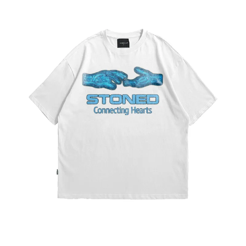 LOVESTONED Series : Connecting Hearts Tee White sold by Stone & Co.