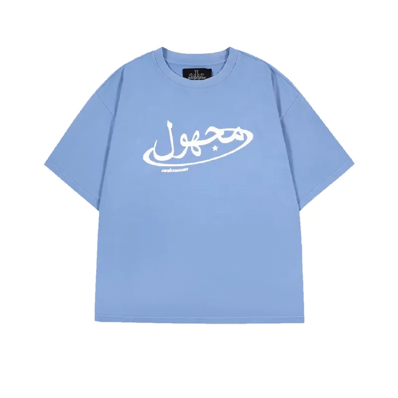 Unknown : Acid Dyed Hybrid Logo Tee Blue sold by Stone & Co.