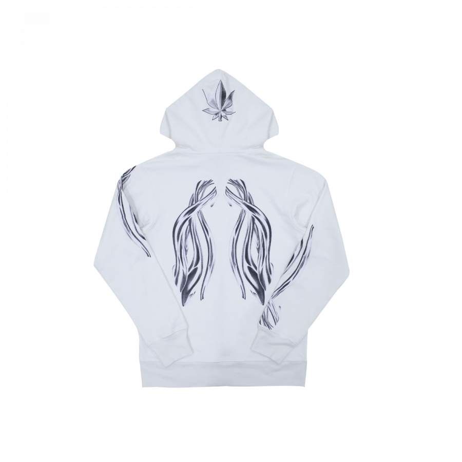 CHROME FIRE ZIP-UP HOODIE WHITE sold by Stone & Co. product image thumbnail 2