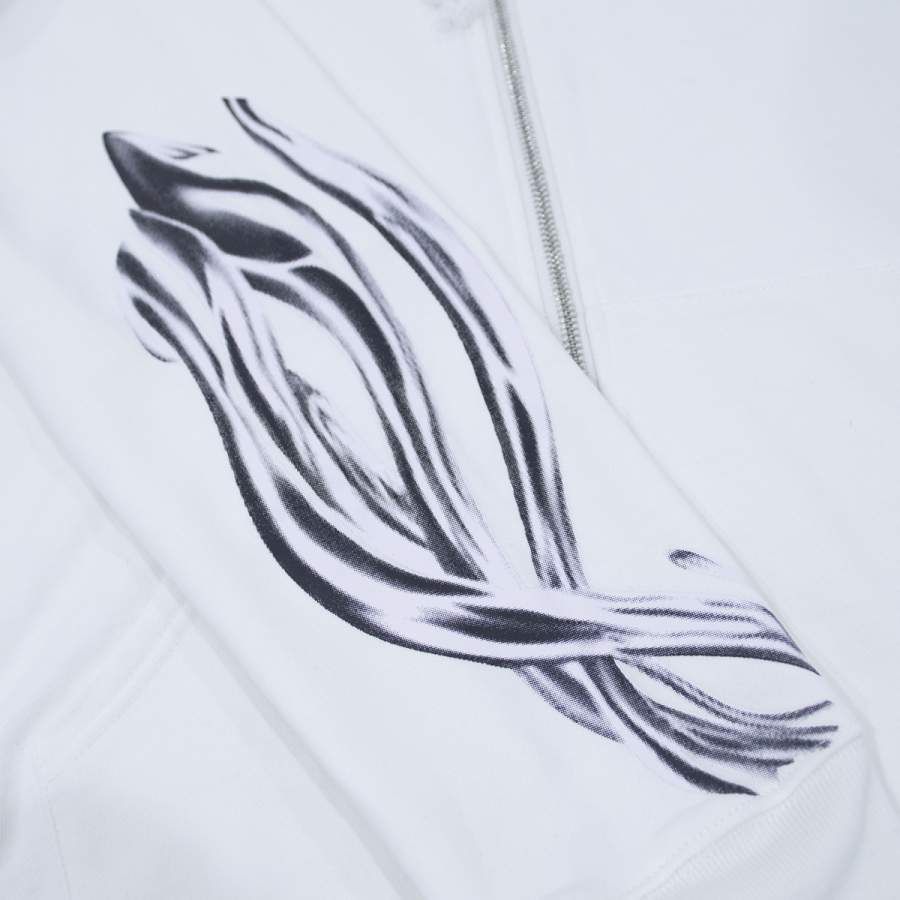 CHROME FIRE ZIP-UP HOODIE WHITE sold by Stone & Co. product image thumbnail 6