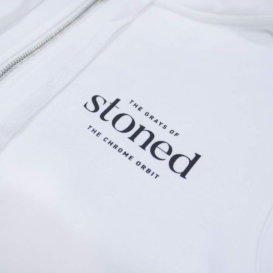 CHROME FIRE ZIP-UP HOODIE WHITE sold by Stone & Co. product image thumbnail 3