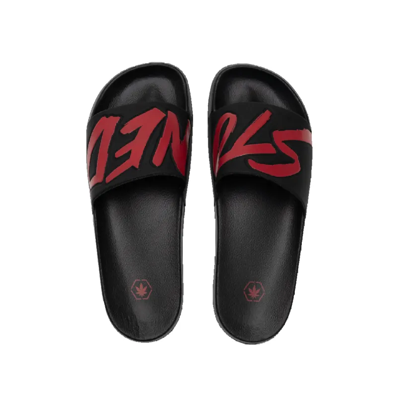 Stoned : Logo Sandals Black Red sold by Stone & Co.