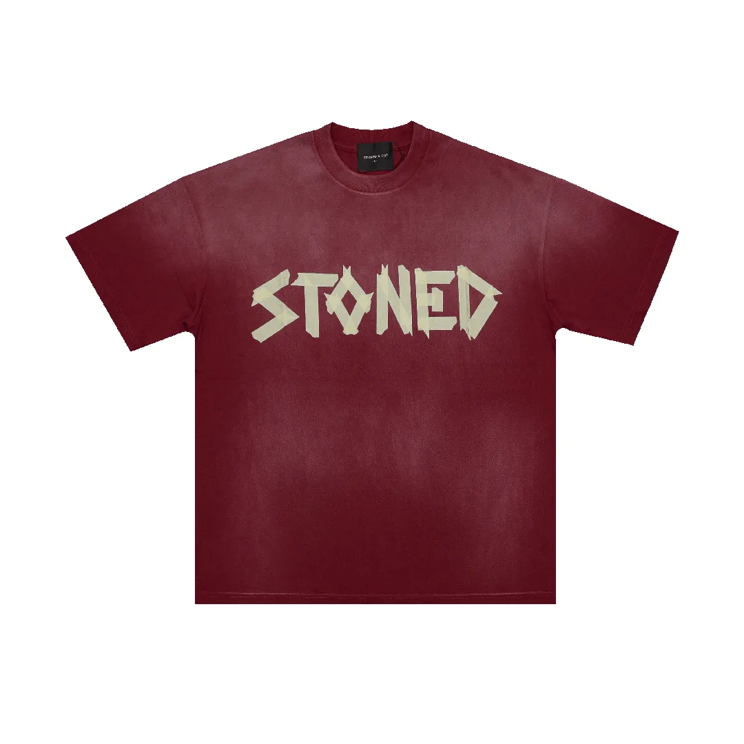 Golden Jade : Stoned Tape Wash Tee Red sold by Stone & Co.