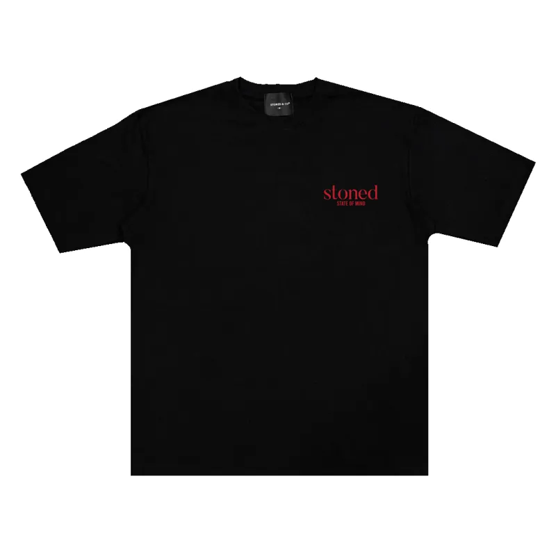 Stoned Originals : Basic Logo Tee Black Red sold by Stone & Co.