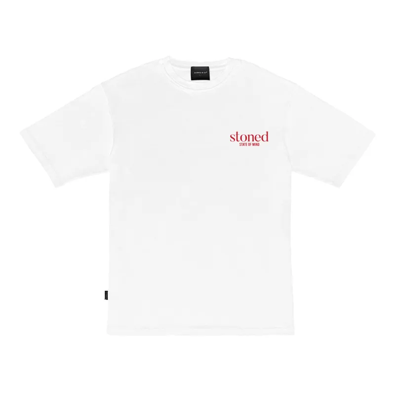 Stoned Originals : Basic Logo Tee White Red sold by Stone & Co.