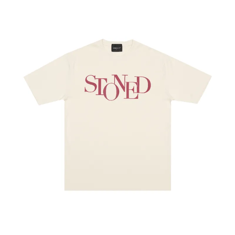 Blessed25 : Finished Logo Tee Beige sold by Stone & Co.