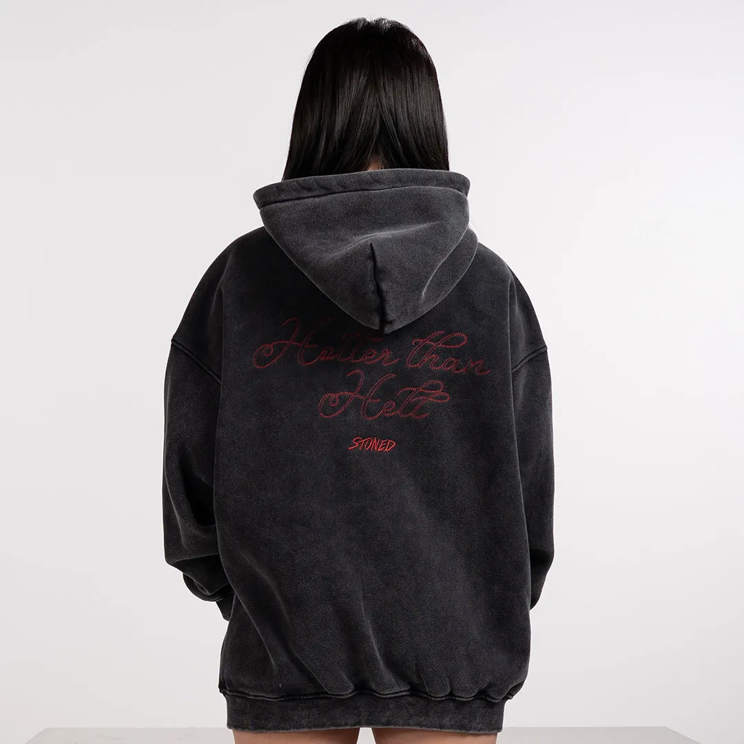 Stoned x Ms Puiyi : Hotter Than Hell Zipped Hoodie Black sold by Stone & Co. product image thumbnail 2