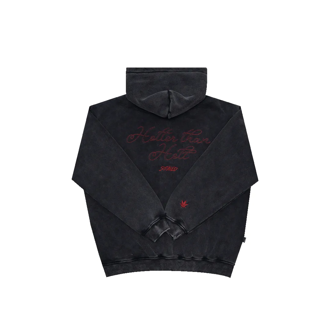 Stoned x Ms Puiyi : Hotter Than Hell Zipped Hoodie Black sold by Stone & Co. product image thumbnail 3