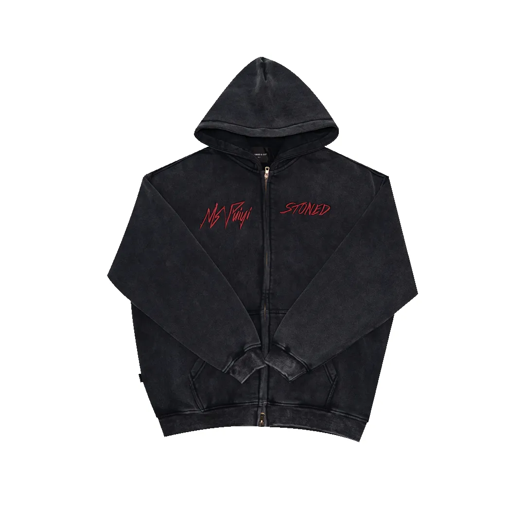 Stoned x Ms Puiyi : Hotter Than Hell Zipped Hoodie Black sold by Stone & Co.