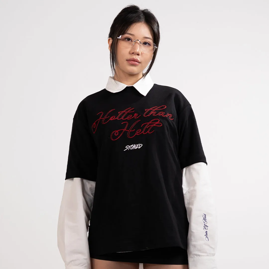 Stoned x Ms Puiyi : Hotter Than Hell Tshirt Black sold by Stone & Co. product image thumbnail 2