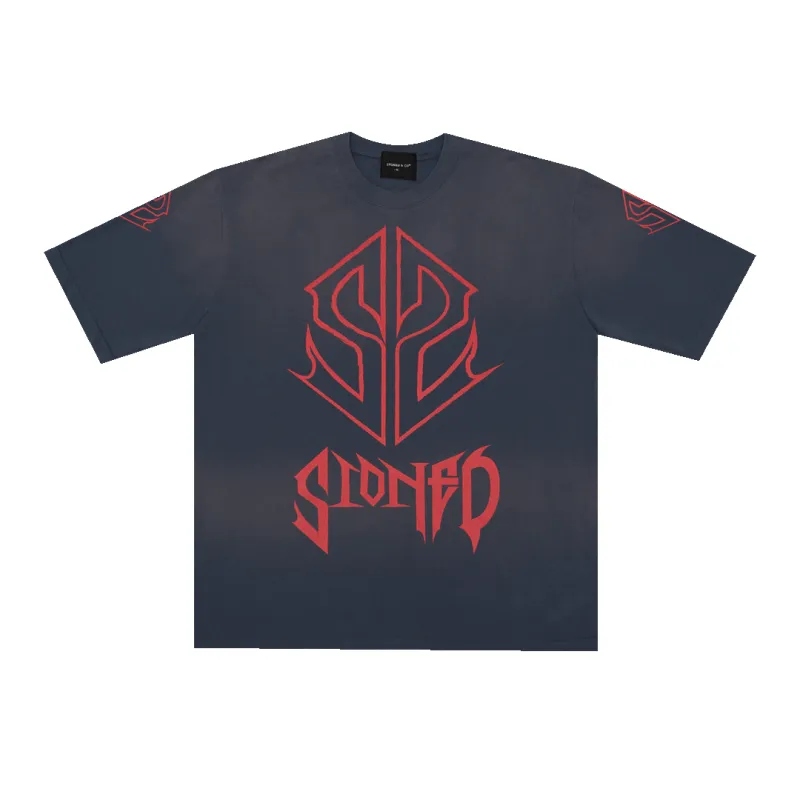 [KVIN PROMO] WBB25 : SS Metal Tee Washed Navy sold by Stone & Co.