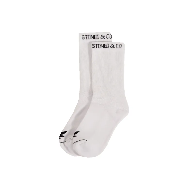 Stoned : Signature Socks White sold by Stone & Co.