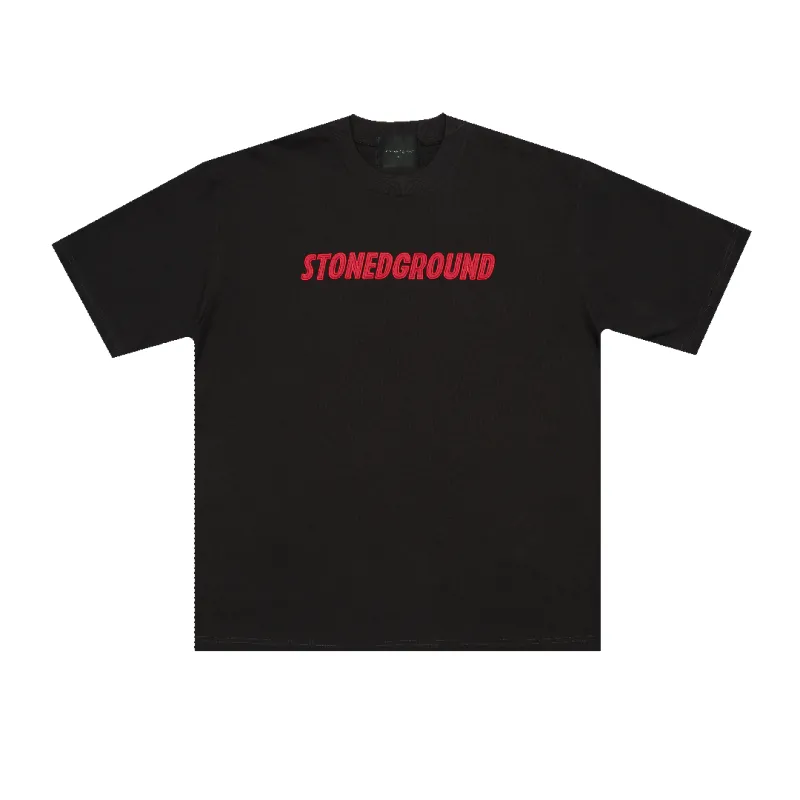 Stonedground : Basic Logo Tee Ash Black sold by Stone & Co.