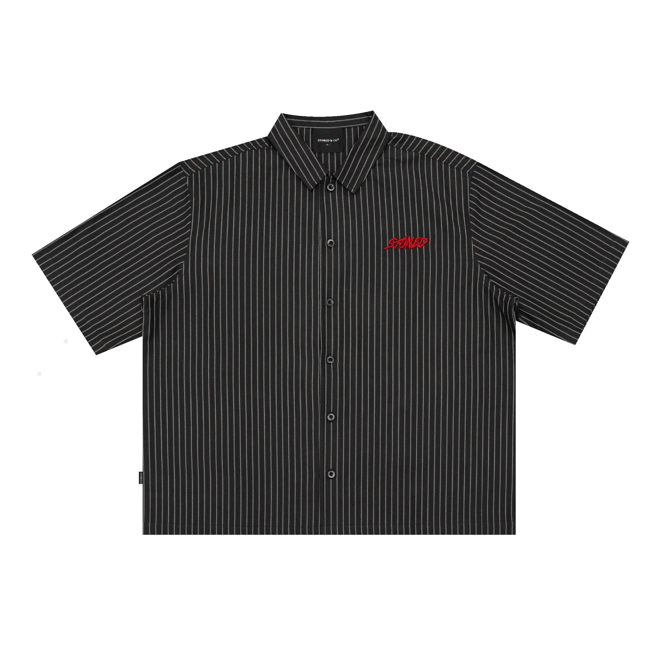 Dark Horse : Stripe Shirt S/S Black sold by Stone & Co.