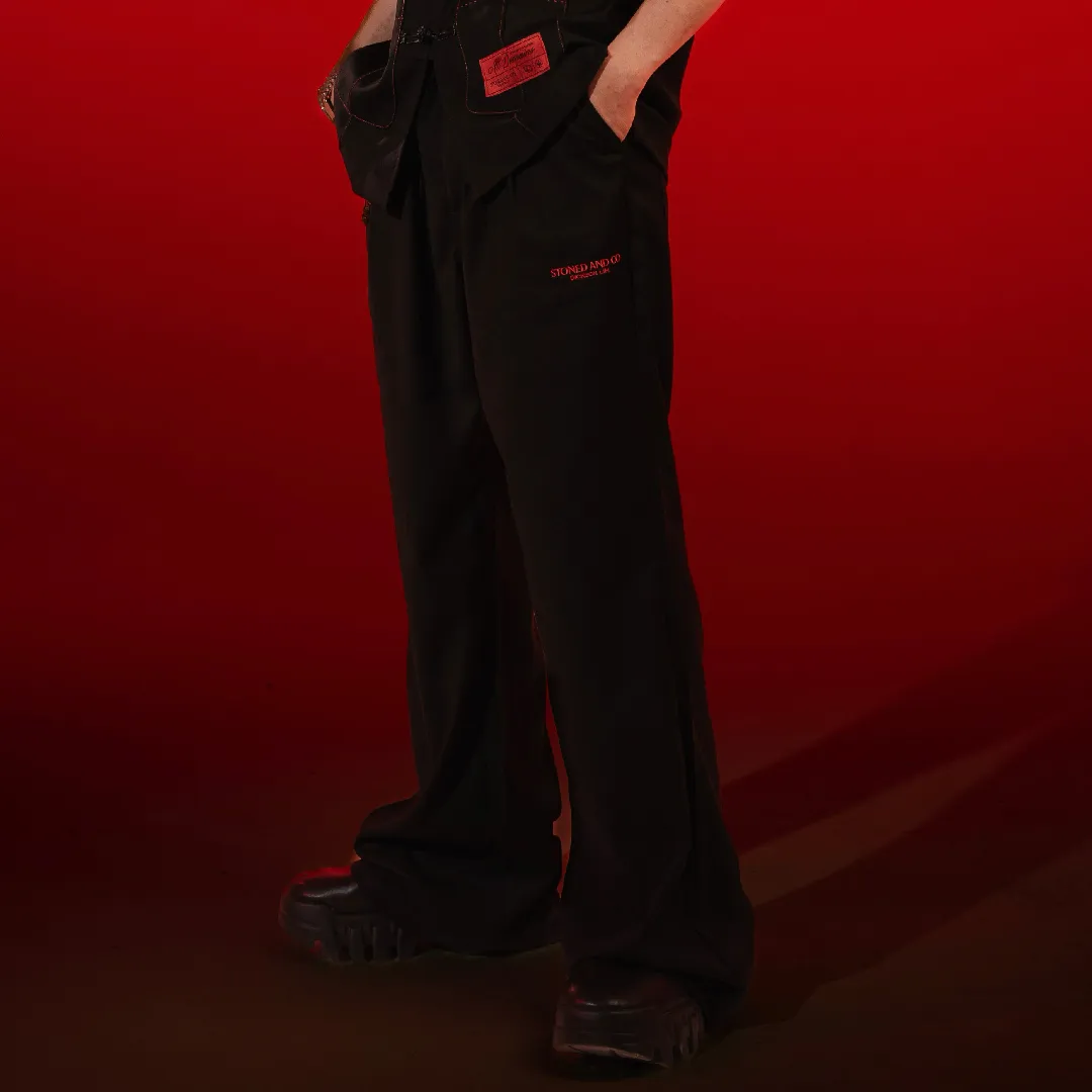 Stoned x Dickson Lim : Wide-Leg Trousers Black sold by Stone & Co. product image thumbnail 4