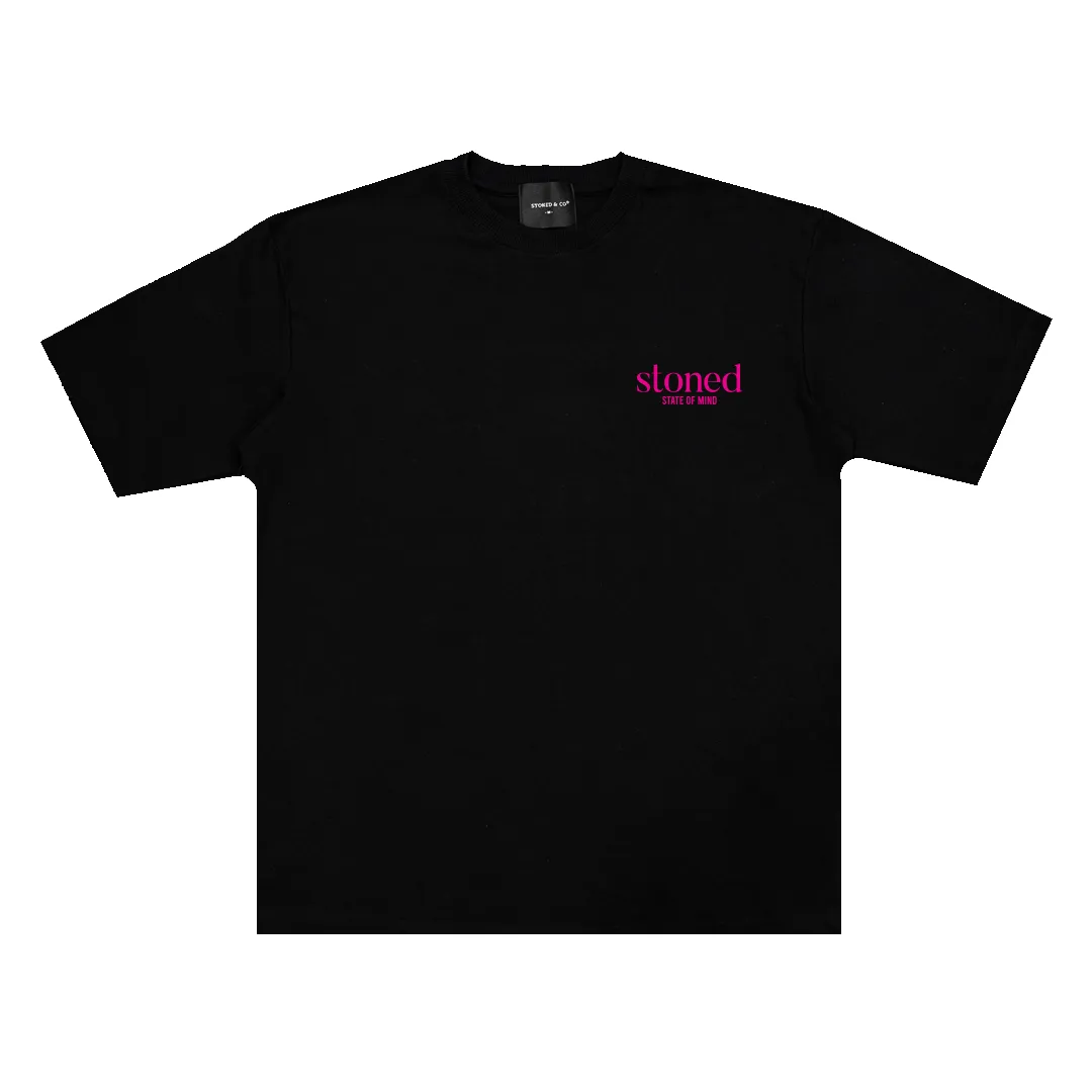 Stoned Originals : Basic Logo Tee Black Pink sold by Stone & Co.