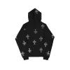 Unknown : Black Rhinestoned Cross Zip Hoodie sold by Stone & Co.