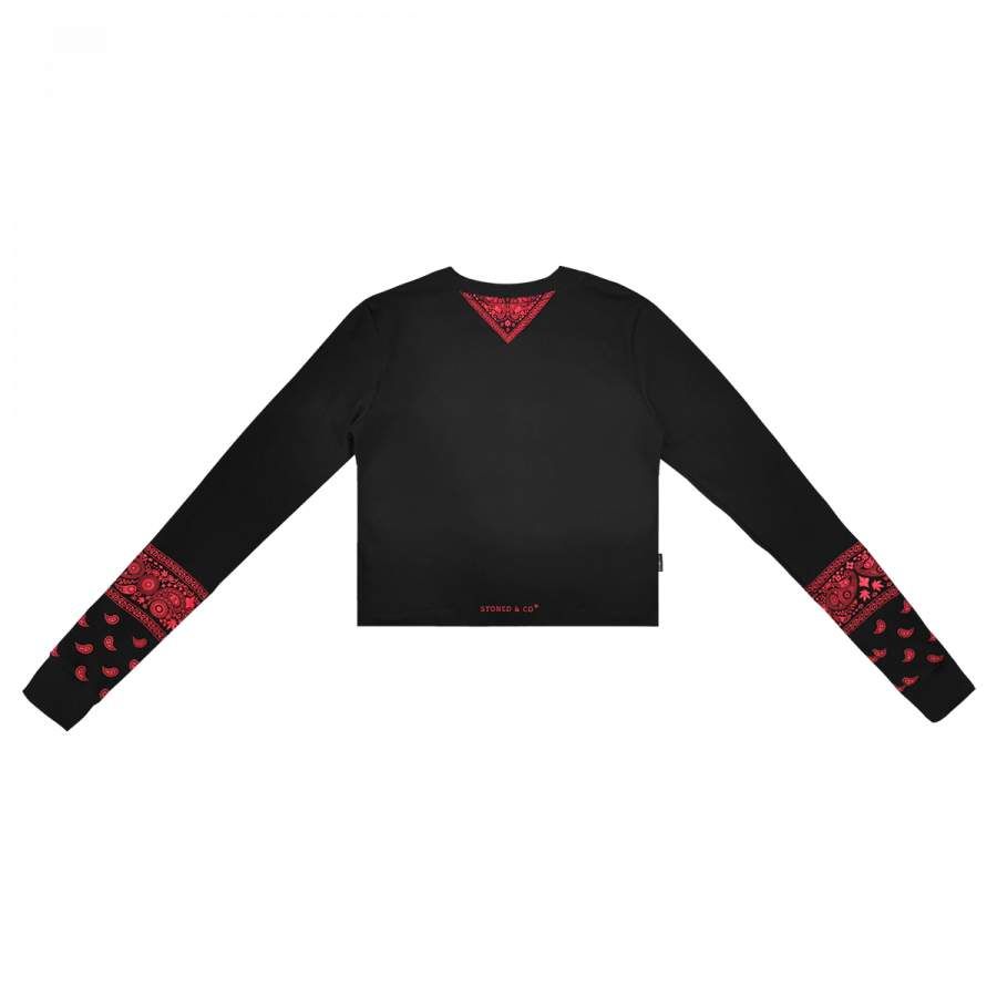 PARADISE WOMEN L/S CROP TOP BLACK sold by Stone & Co. product image thumbnail 5