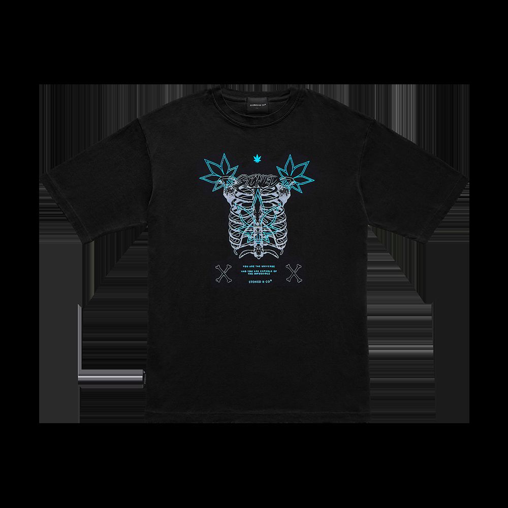 Happy Bones : Skeleton T-shirt Black sold by Stone & Co.