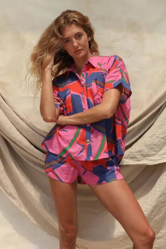 Nirvana Linen Shirt - Canopy Print sold by Stone Fox Swim