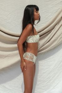 Simone Bikini Bottom - Aloe Lines Print sold by Stone Fox Swim