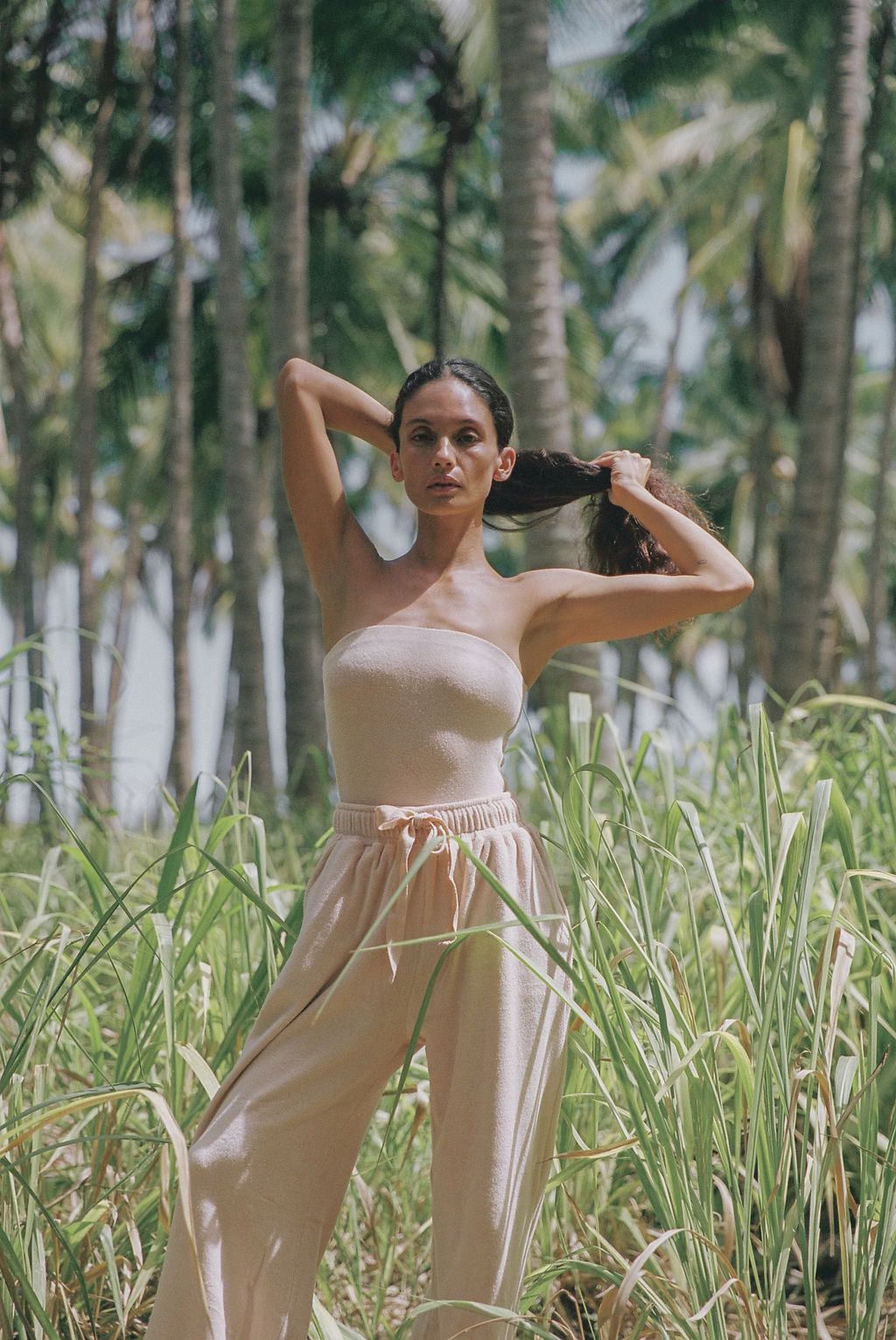 Tomo One Piece Swimsuit - Biscotti Terry sold by Stone Fox Swim