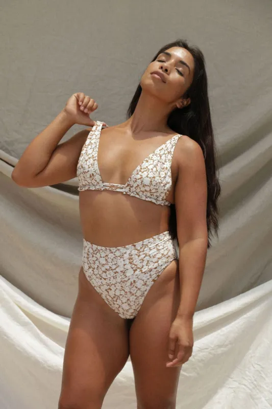Paloma Bikini Top - Tobacco Le Fleur Print sold by Stone Fox Swim
