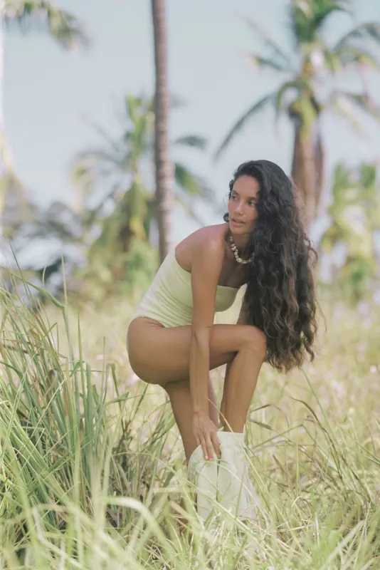 Tomo One Piece Swimsuit - Pomelo Terry sold by Stone Fox Swim