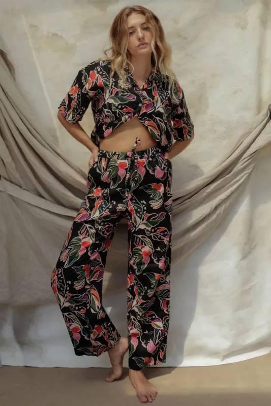 Gita Linen Pant - Rainbow Jungle sold by Stone Fox Swim