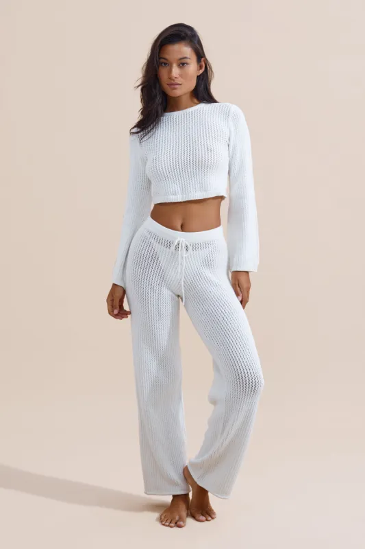 Jude Crochet Pant - White Crochet sold by Stone Fox Swim