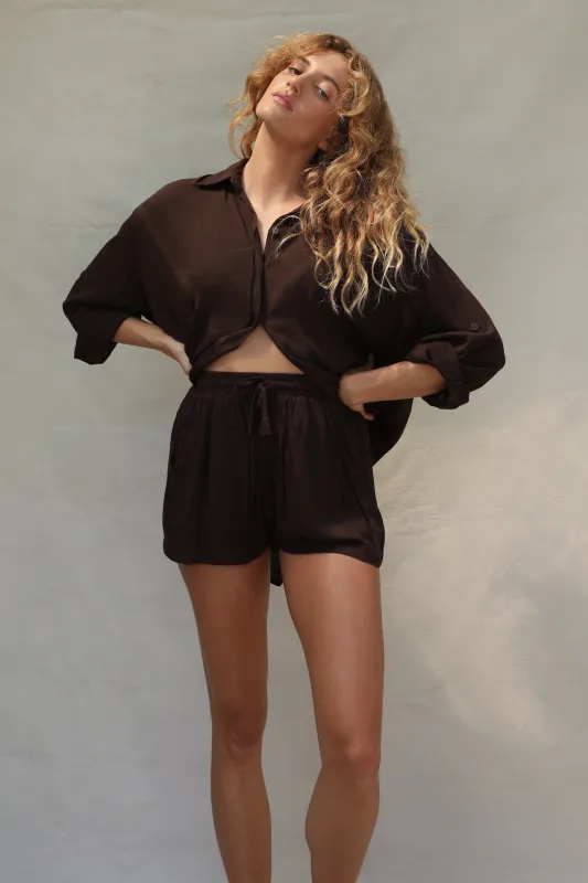 Layla Shirt - Cacao sold by Stone Fox Swim