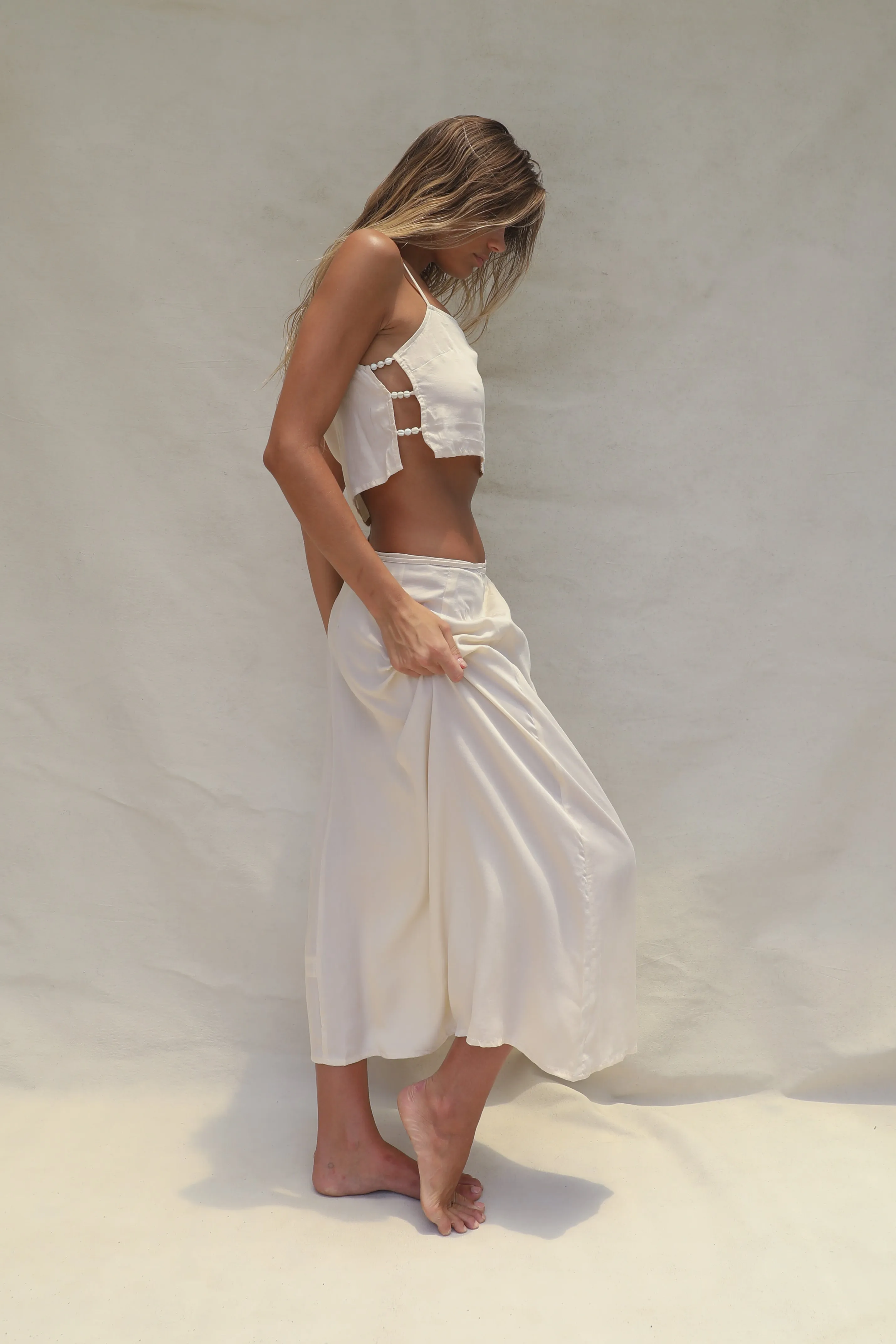 Alula Beaded Top - Bleached Sand sold by Stone Fox Swim product image thumbnail 5