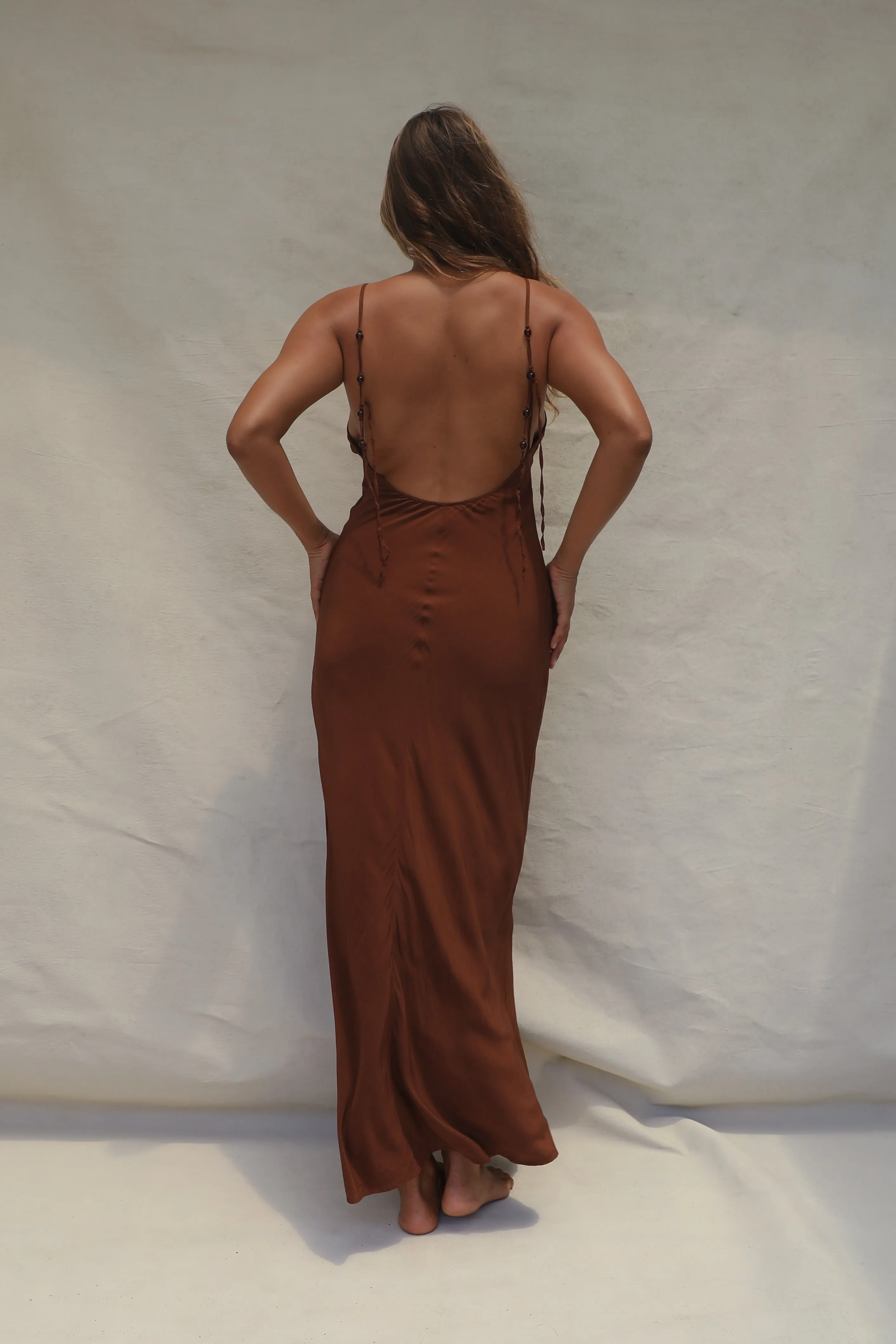 Alma Beaded Slip Dress - Coconut Oil sold by Stone Fox Swim product image thumbnail 4