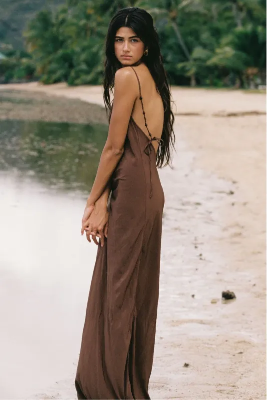 Alma Beaded Slip Dress - Coconut Oil sold by Stone Fox Swim