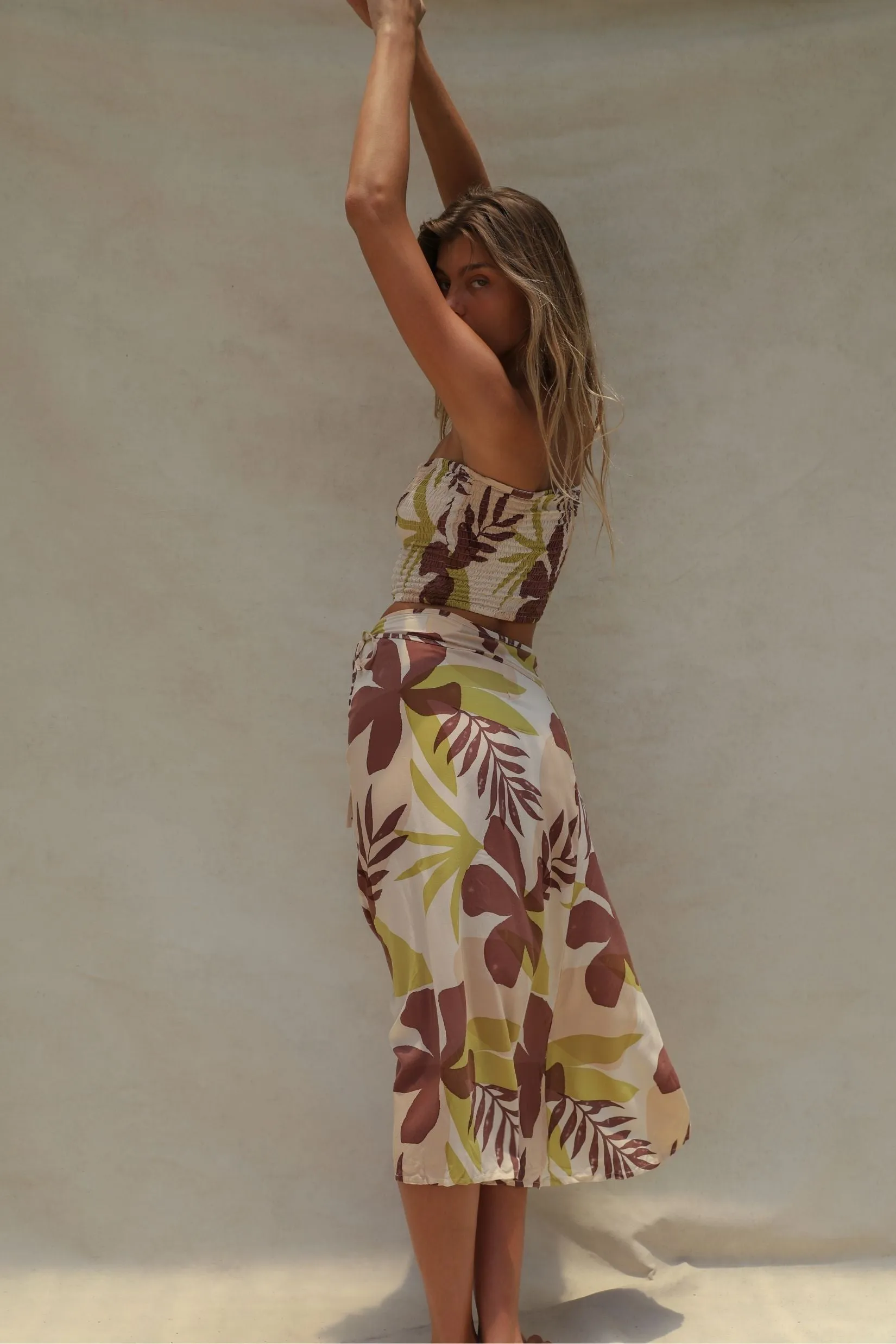 Holiday Wrap Skirt - Tropical Tonal sold by Stone Fox Swim