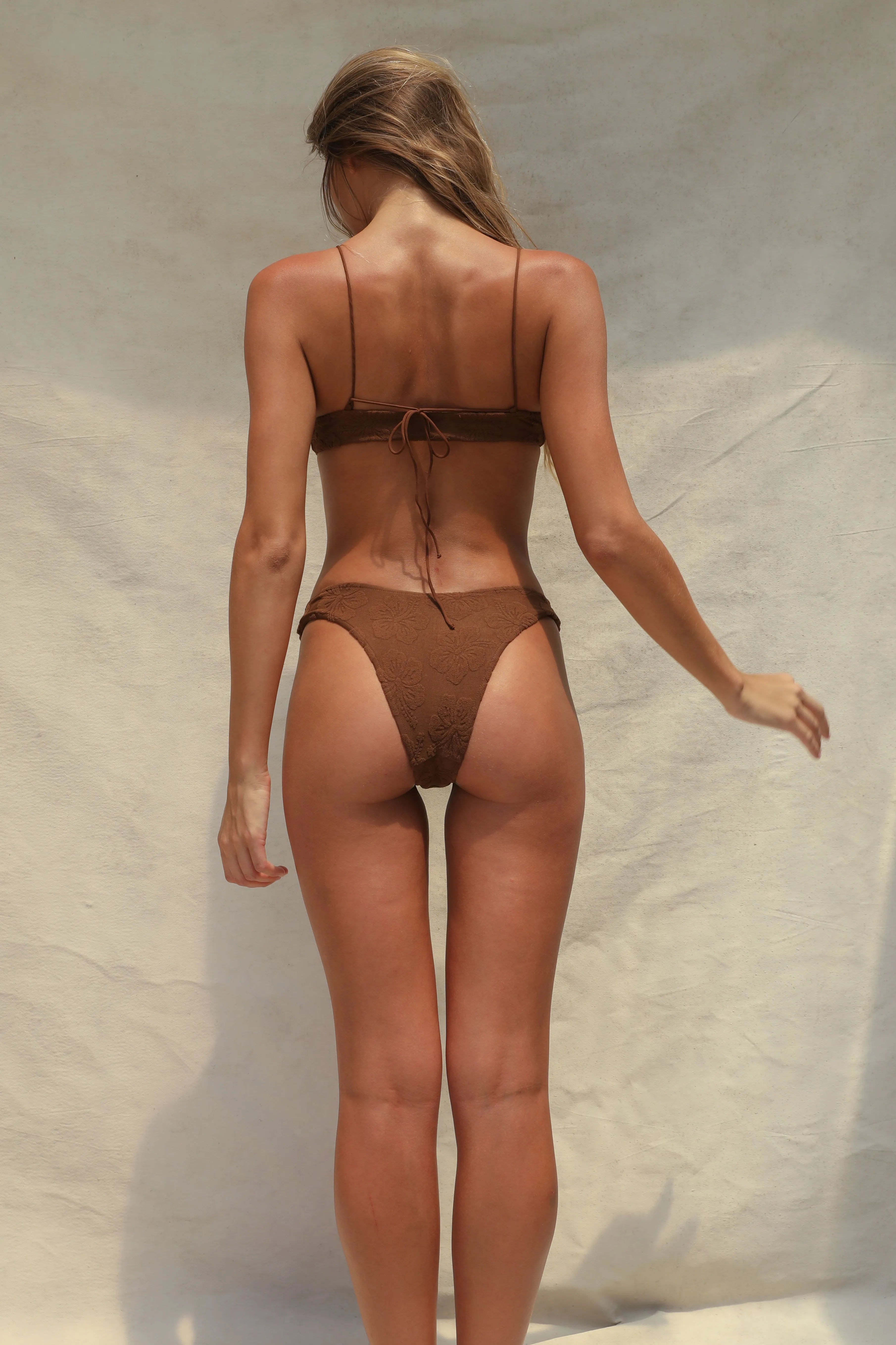 Luka Bikini Bottom - Coconut Oil Hibiscus Towelling sold by Stone Fox Swim product image thumbnail 4