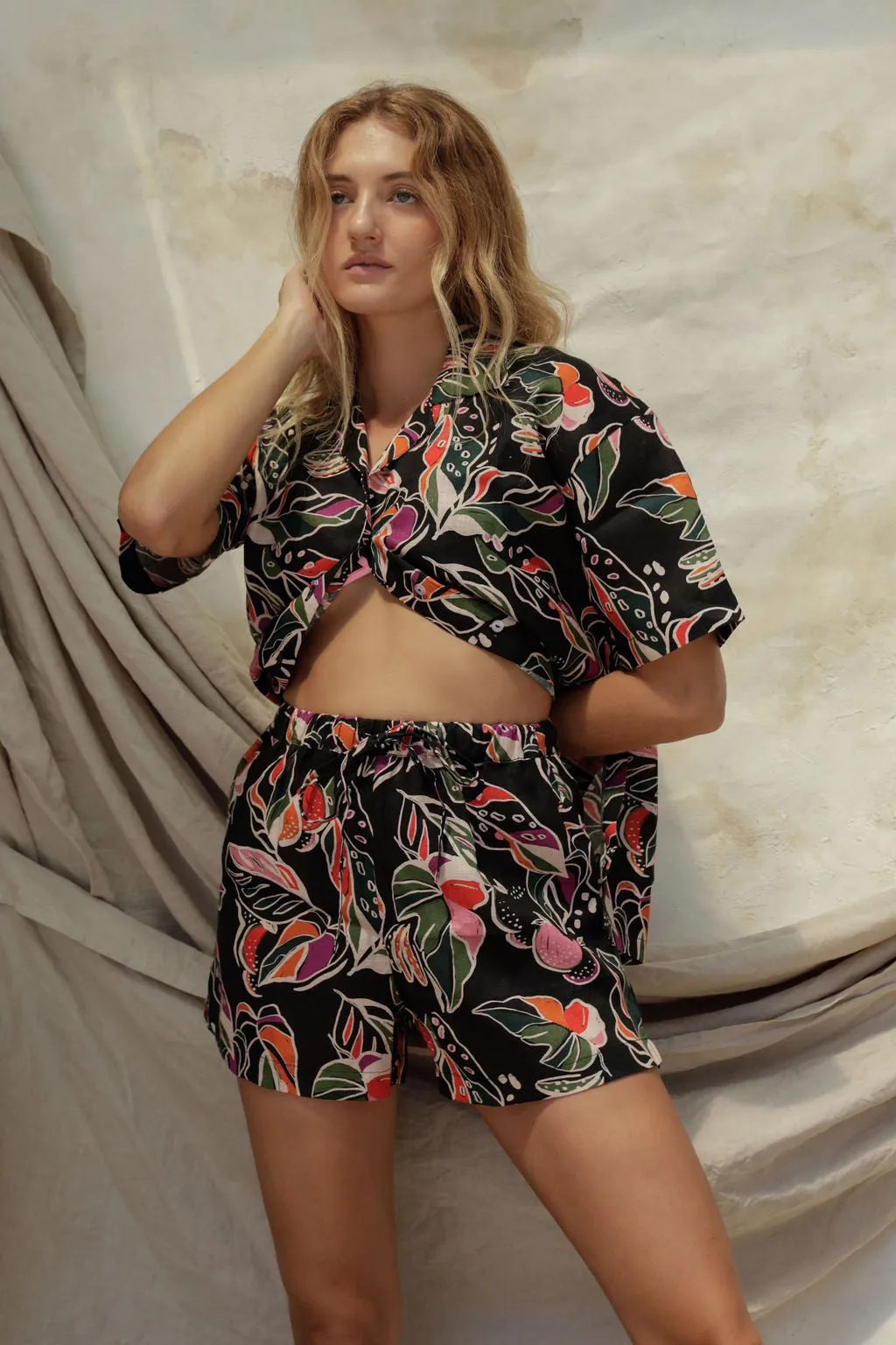 Zenni Linen Shirt - Rainbow Jungle sold by Stone Fox Swim product image thumbnail 5