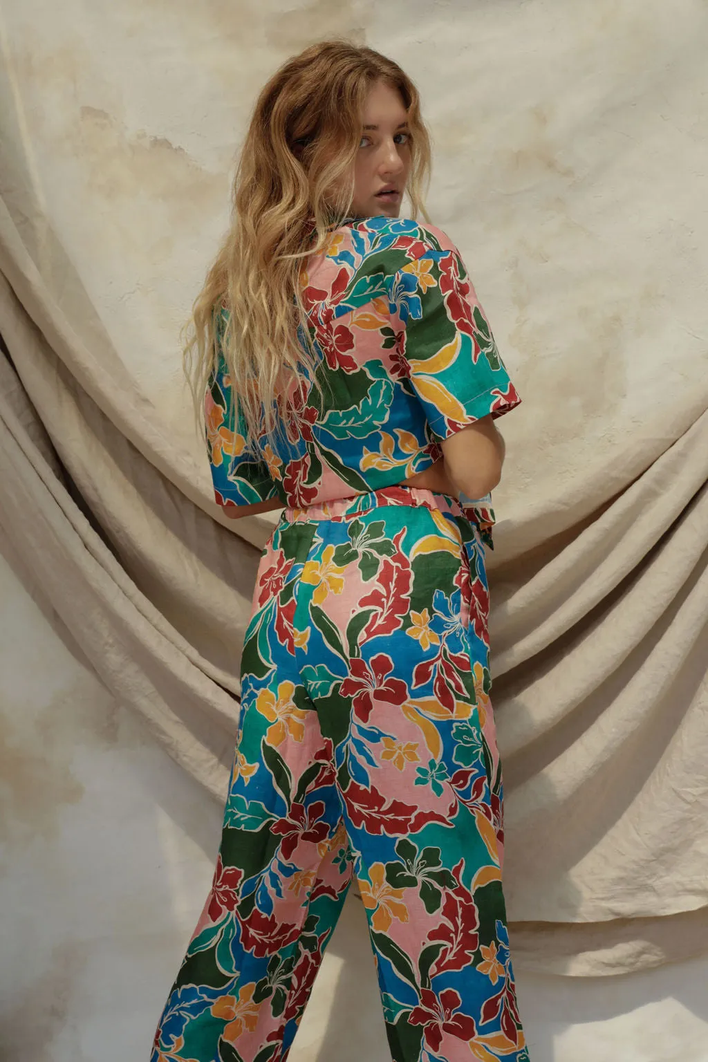 Gita Linen Pant - Fiesta Floral sold by Stone Fox Swim product image thumbnail 3