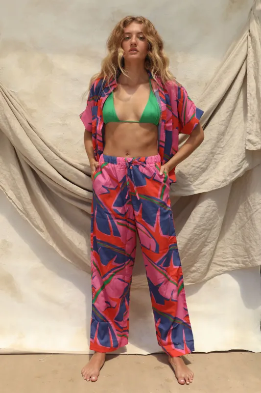 Gita Linen Pant - Canopy Print sold by Stone Fox Swim
